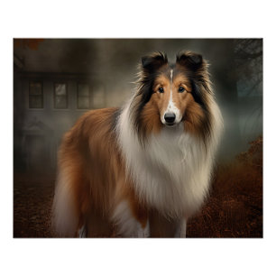 Shetland Sheepdog Halloween Gruselig Poster