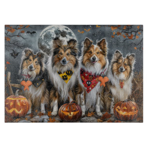 Shetland Sheepdog Halloween Gruselig Schneidebrett