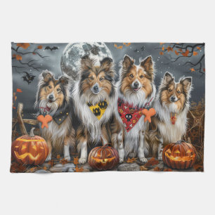 Shetland Sheepdog Halloween Spooky Geschirrtuch