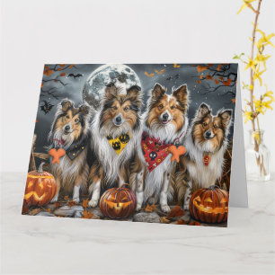 Shetland Sheepdog Halloween Spooky Karte