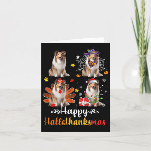 Shetland Sheepdog Halloween Weihnachtsfest Happy H Karte