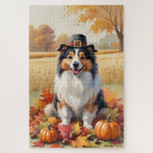 Shetland Sheepdog Herbst lässt Erntedank Kunst Puzzle