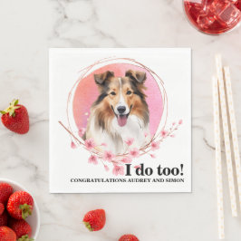 Shetland Sheepdog Hochzeit von Napkins mit Hunden- Serviette