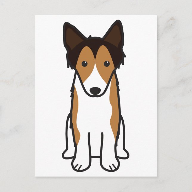 Shetland Sheepdog Hund Cartoon Postkarte (Vorderseite)