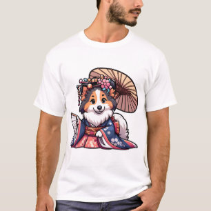 Shetland Sheepdog Hund Kimono T-Shirt