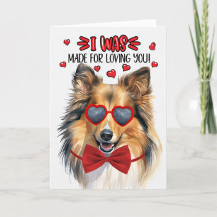 Shetland Sheepdog Hund liebt Valentine Feiertagskarte