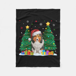 Shetland Sheepdog Hund Lover Weihnachtsmannmütze U Fleecedecke