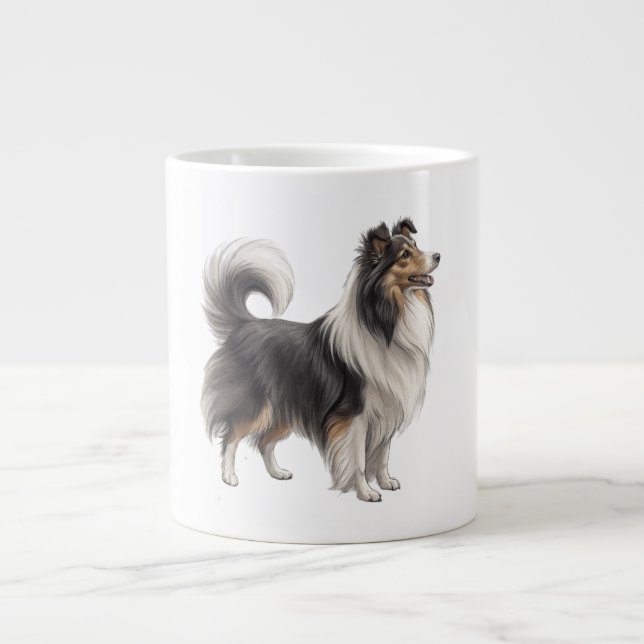Shetland Sheepdog Jumbo-Tasse (Vorderseite)