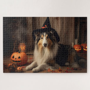 Shetland Sheepdog Kürbisse Halloween Gruselig Puzzle