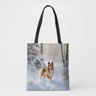 Shetland Sheepdog Lass es schneien Weihnachten