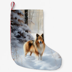 Shetland Sheepdog Lass es schneien Weihnachten Kleiner Weihnachtsstrumpf