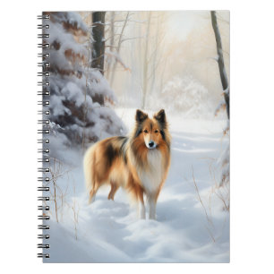 Shetland Sheepdog Lass es schneien Weihnachten Notizblock