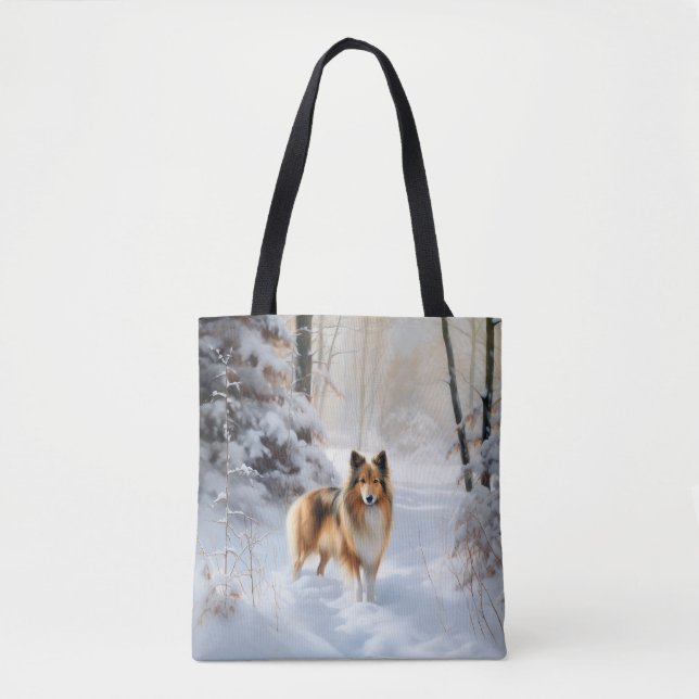 Shetland Sheepdog lässt es Weihnachten (Vorderseite)