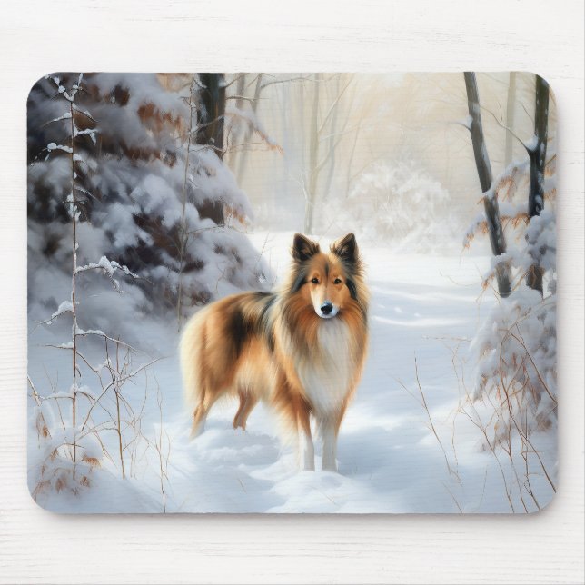 Shetland Sheepdog lässt es Weihnachten Mousepad (Vorne)