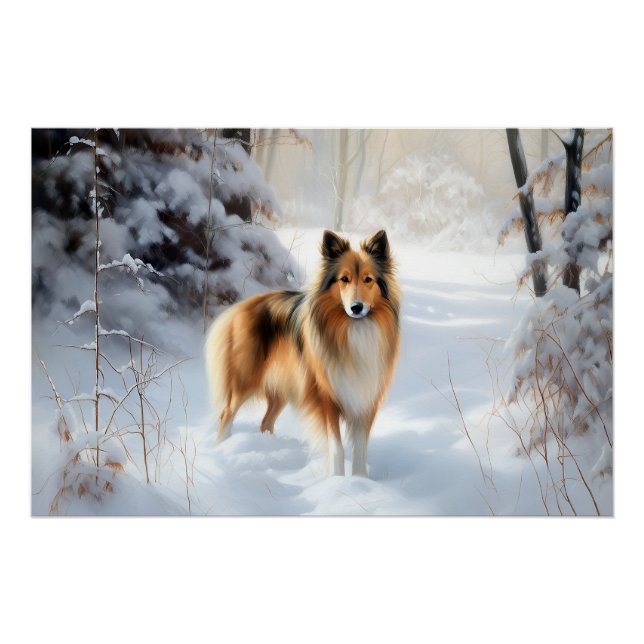 Shetland Sheepdog lässt es Weihnachten Poster (Vorderseite)