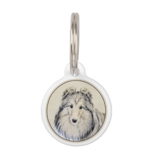 Shetland Sheepdog Malerei - Niedliche Original Hun Haustiermarke