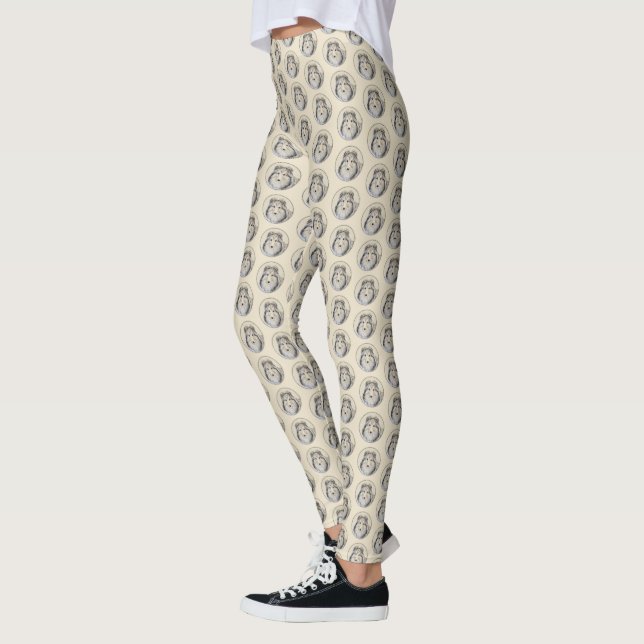 Shetland Sheepdog Malerei - Niedliche Original Hun Leggings (Links)
