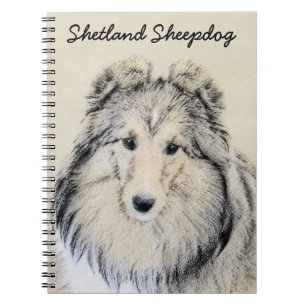 Shetland Sheepdog Malerei - Niedliche Original Hun Notizblock