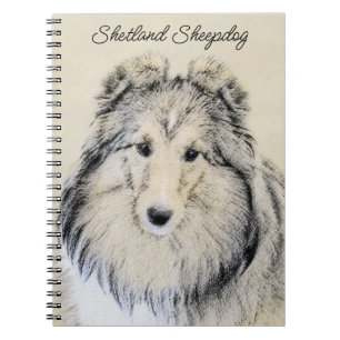 Shetland Sheepdog Malerei - Niedliche Original Hun Notizblock