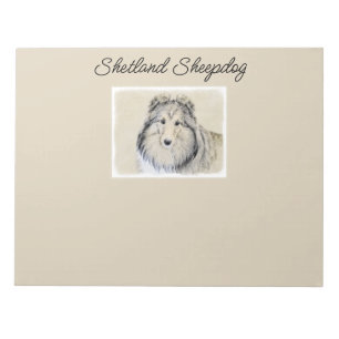 Shetland Sheepdog Malerei - Niedliche Original Hun Notizblock
