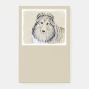 Shetland Sheepdog Malerei - Niedliche Original Hun Post-it Klebezettel