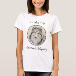 Shetland Sheepdog Malerei - Niedliche Original Hun T-Shirt