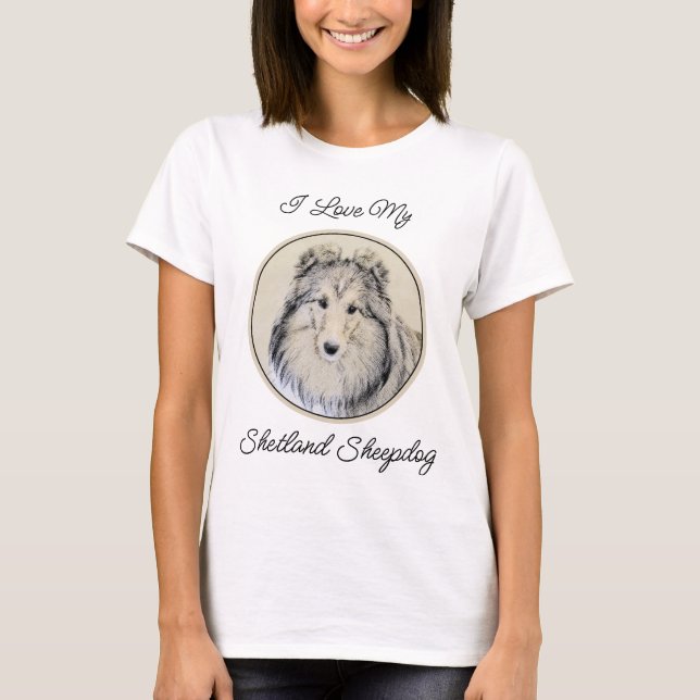 Shetland Sheepdog Malerei - Niedliche Original Hun T-Shirt