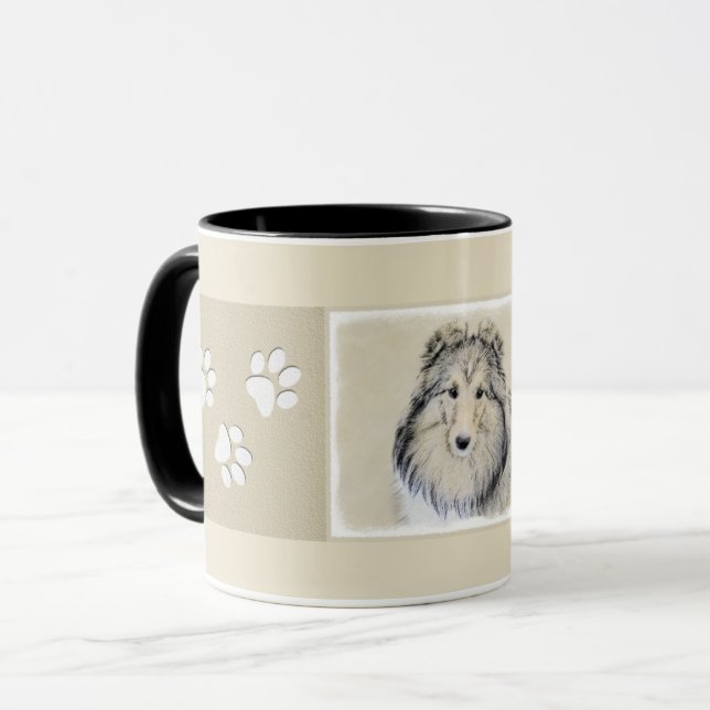 Shetland Sheepdog Malerei - Niedliche Original Hun Tasse (Vorderseite Links)