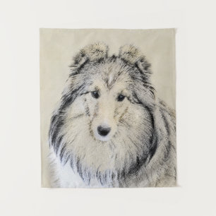 Shetland Sheepdog Malerei - Niedliche Original Hun Wandteppich