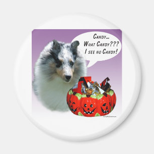 Shetland Sheepdog (Merle) HalloweenCandy Magnet