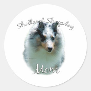 Shetland Sheepdog (Merle) Mama 2 Runder Aufkleber
