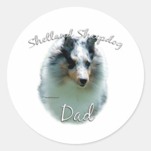 Shetland Sheepdog (Merle) Vater 2 Runder Aufkleber