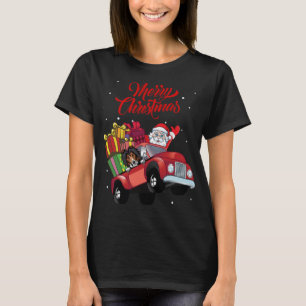 Shetland Sheepdog mit dem Weihnachtsmann in Red Tr T-Shirt