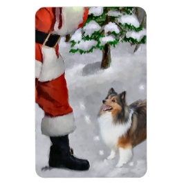Shetland Sheepdog mit Weihnachten Magnet