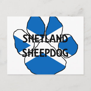 shetland sheepdog name Scotland flagge paw.png Postkarte