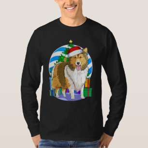 Shetland Sheepdog Niedlicher Hund Santa Christmas T-Shirt