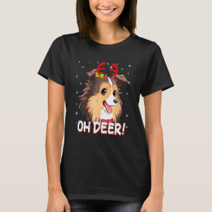 Shetland Sheepdog Oh Deer Dog Xmas T-Shirt