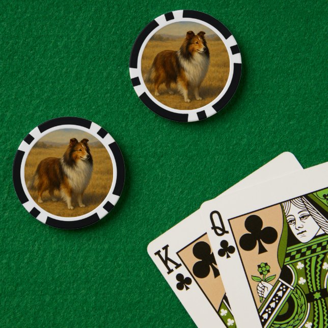 Shetland Sheepdog Pokerchips (Pokertisch (doppelt))