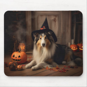 Shetland Sheepdog Pumpkins Halloween Beängstigend Mousepad