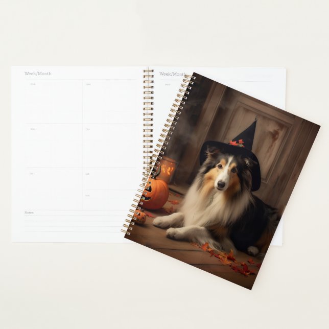 Shetland Sheepdog Pumpkins Halloween Beängstigend Planer (Anzeige)