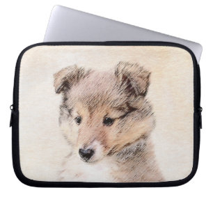 Shetland Sheepdog Puppy Malerei Original Dog Art Laptopschutzhülle