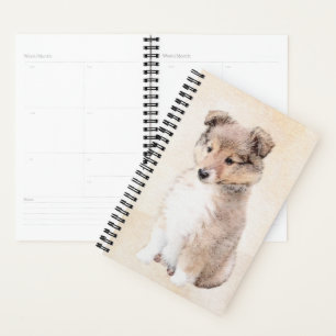 Shetland Sheepdog Puppy Malerei Original Dog Art Planer