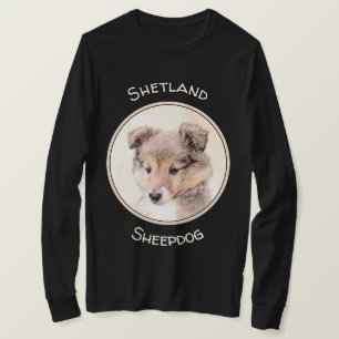 Shetland Sheepdog Puppy Malerei Original Dog Art T-Shirt