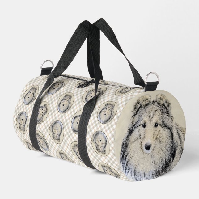 Shetland Sheepdog Puppy Painting Sheltie Dog Art Duffle Bag (Linke Seite)