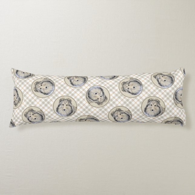 Shetland Sheepdog Puppy Painting Sheltie Dog Art Seitenschläferkissen (Vorderseite)