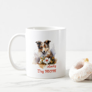 Shetland Sheepdog Puppy Pet Blume Kaffeetasse