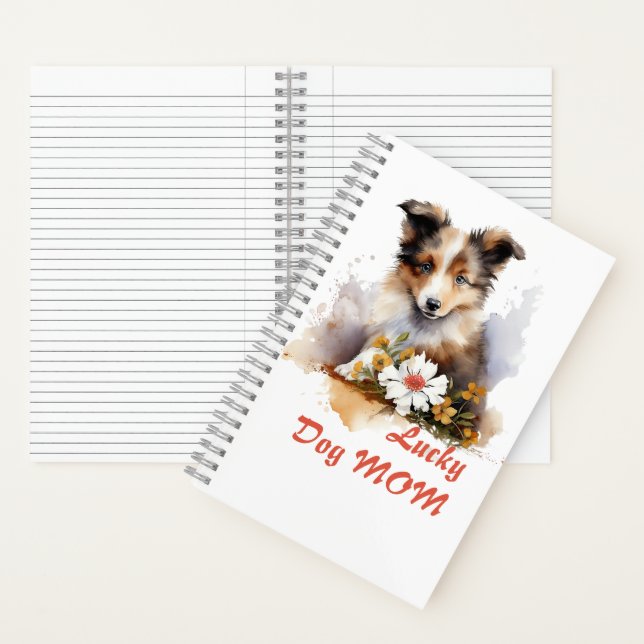 Shetland Sheepdog Puppy Pet Blume Notizbuch (Innen)