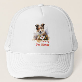 Shetland Sheepdog Puppy Pet Blume Truckerkappe