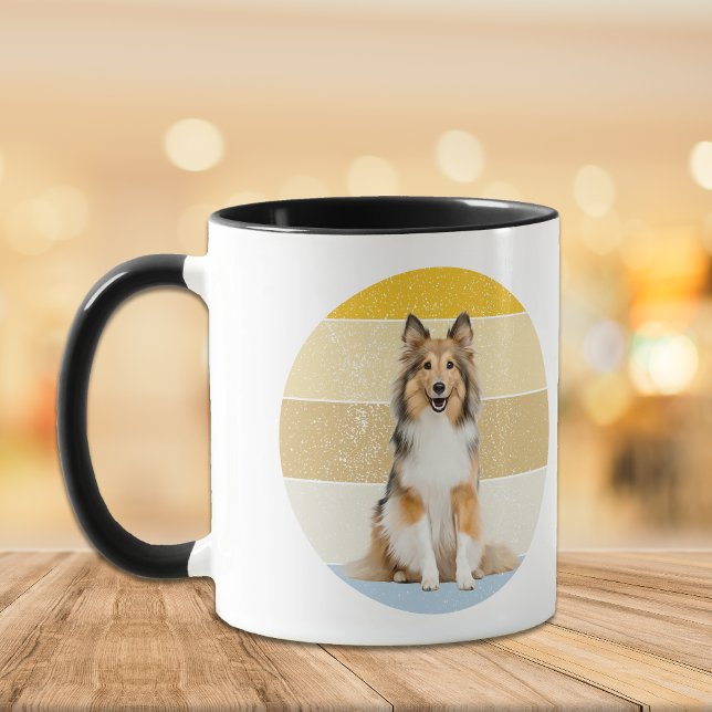 Shetland Sheepdog Retro Sunset Tasse (Von Creator hochgeladen)
