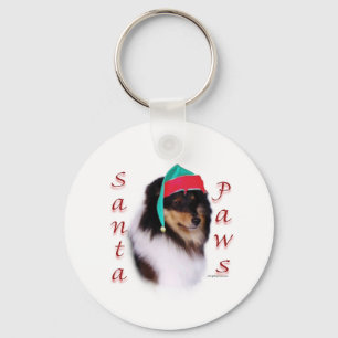 Shetland Sheepdog Santa Paws Schlüsselanhänger